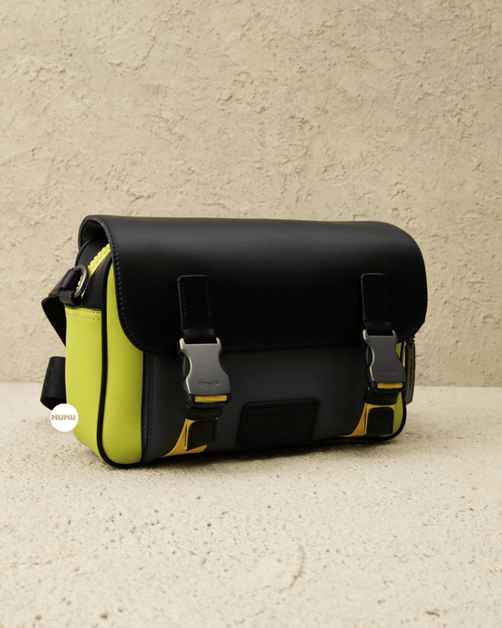 Track Crossbody In Colorblock Lime Green Navy Blue (Cuci Gudang)