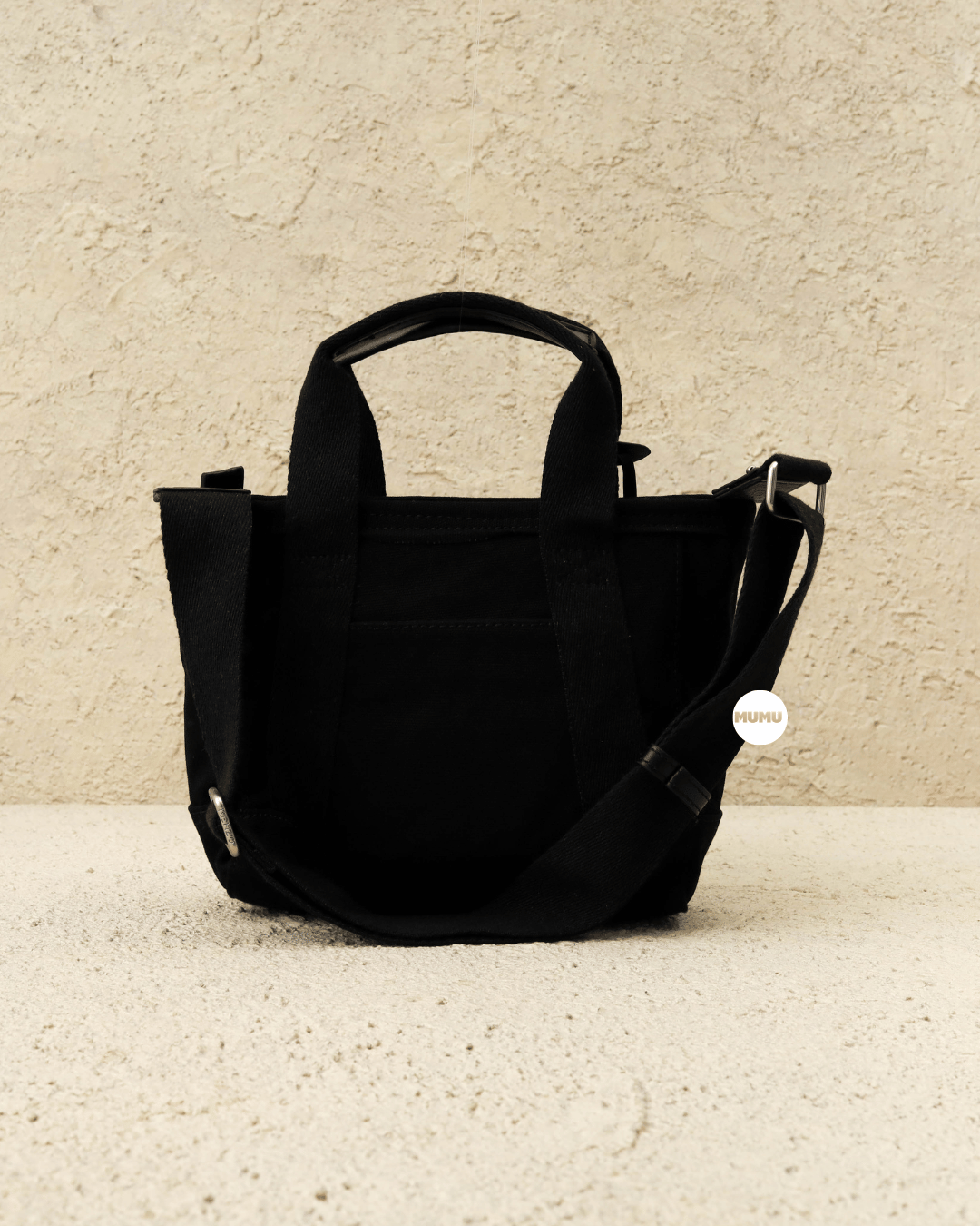 Miniature Tote Bag With Strap Black