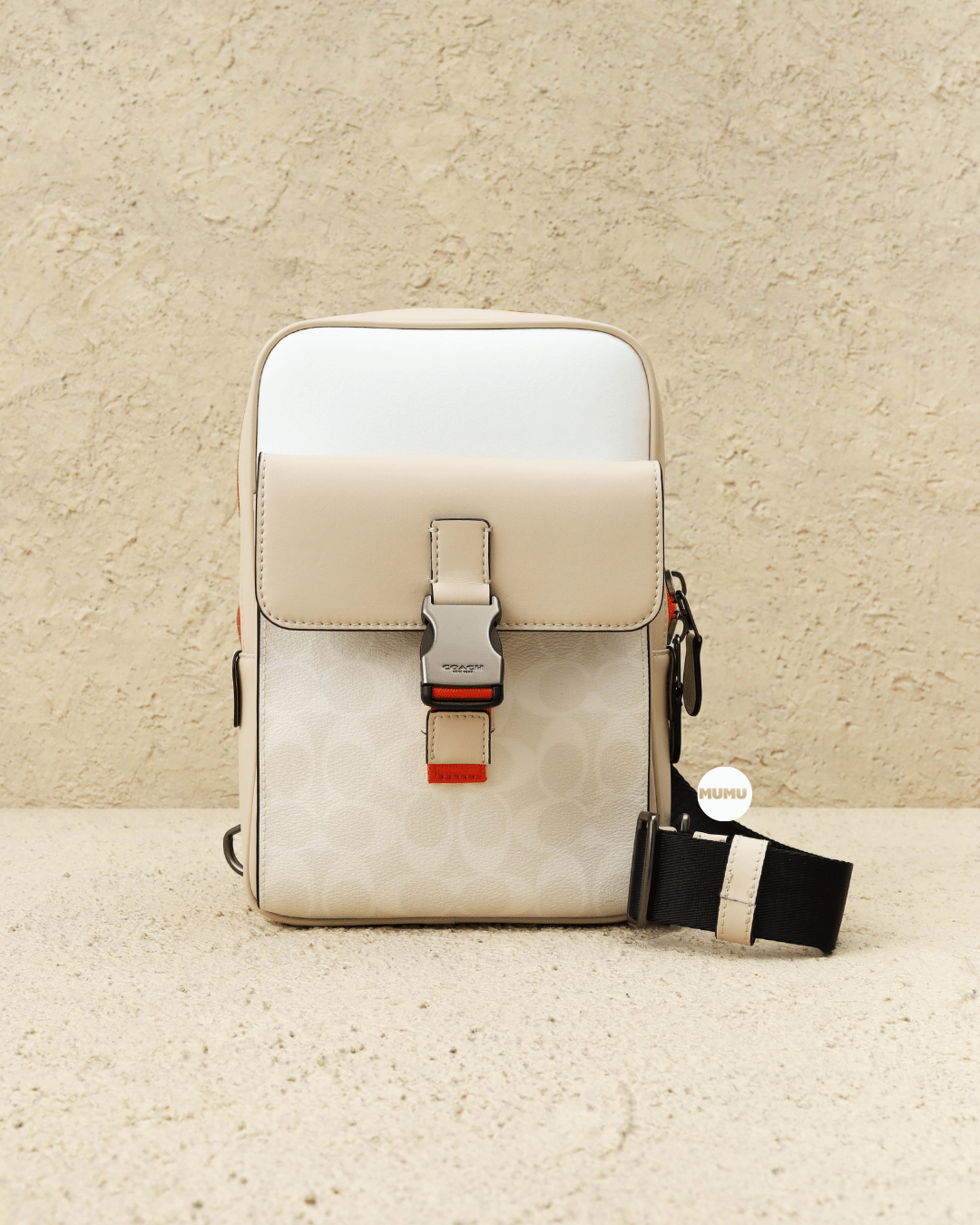 Track Pack In Signature Canvas With Coach Patch Chalk Bone Multi