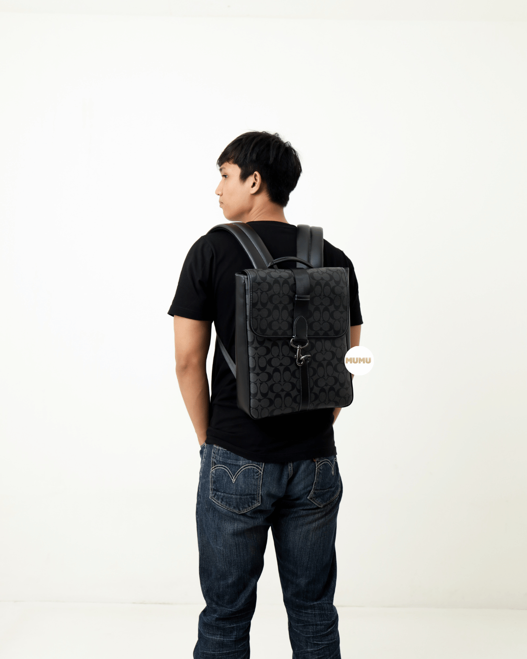 Blaine Backpack In Signature Canvas Charcoal