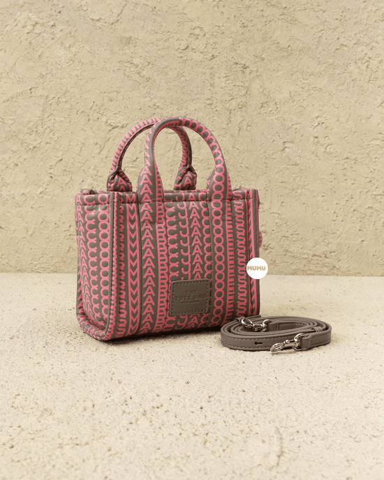 The Monogram Leather Micro Tote Taupe Pink