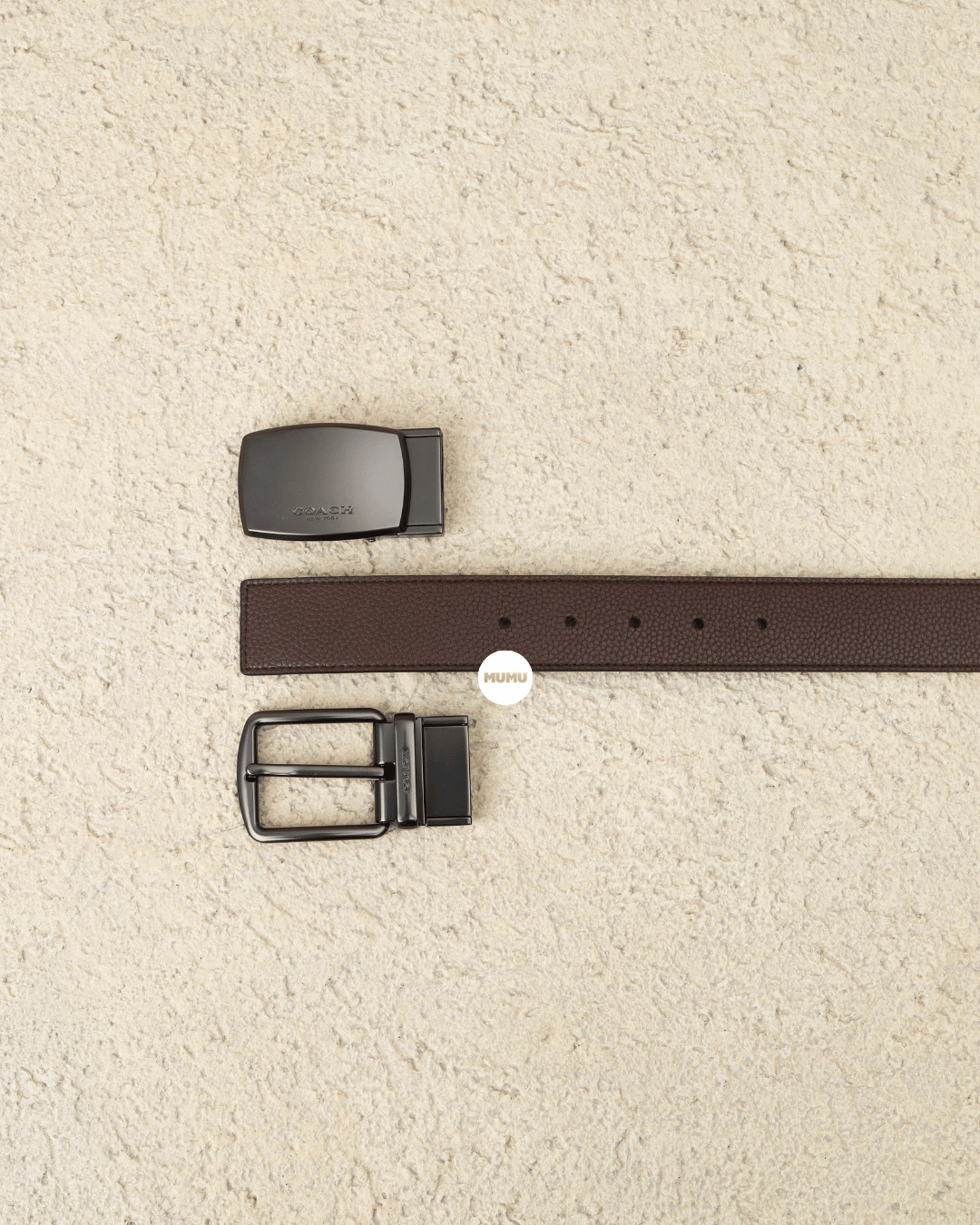Boxed Plaque And Harness Buckle Cut To Size Reversible Belt, 38Mm Black/Mahogany