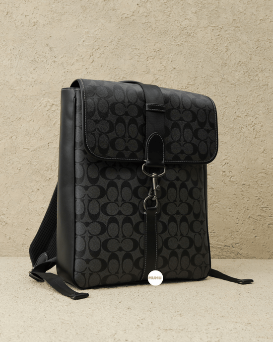 Blaine Backpack In Signature Canvas Charcoal