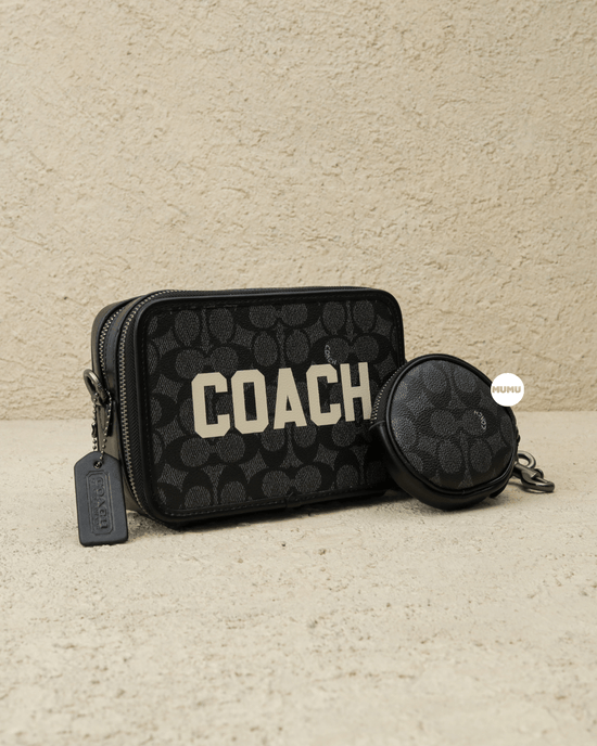 Charter Crossbody In Signature Canvas With Coach Graphic Charcoal