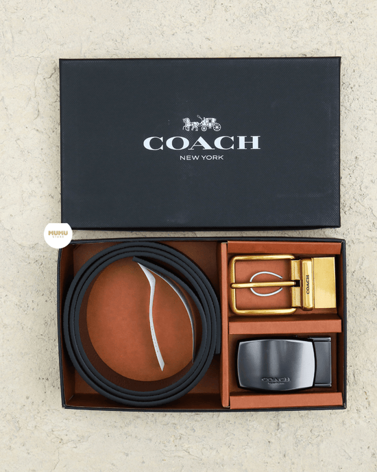 Boxed Mix Plaque And Harness Buckle Cut To Size Reversible Belt, 38 Mm Black/Mahogany