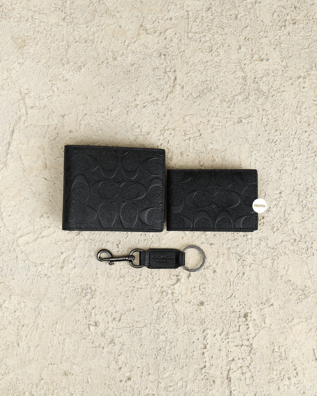 Compact Id Wallet In Signature Leather Black