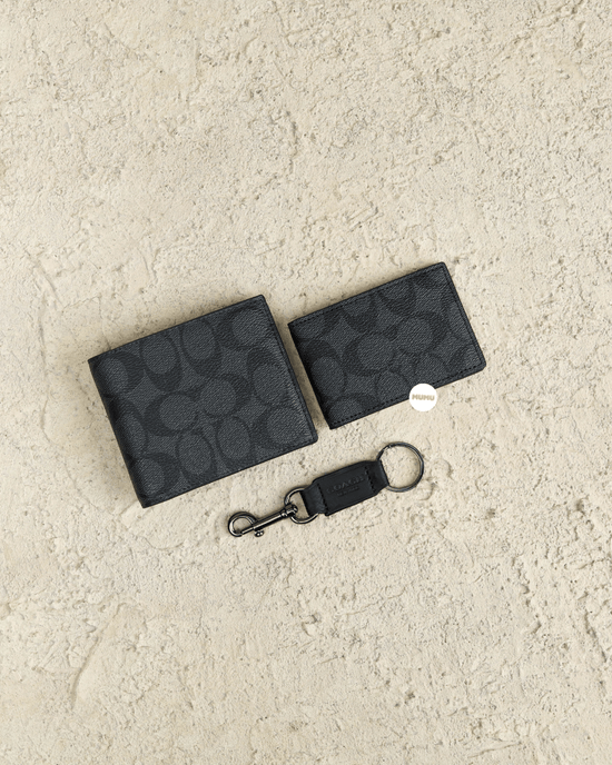 Compact Id Wallet In Signature Canvas Charcoal