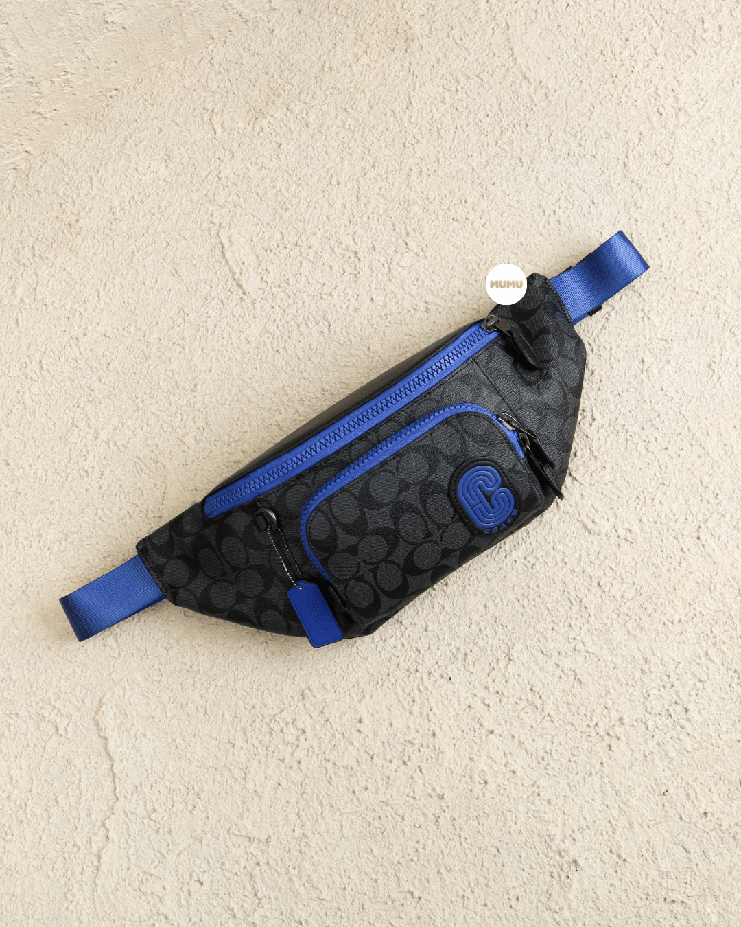 Track Belt Bag In Signature Canvas With Coach Patch Charcoal Sport Blu –  MUMUBRANDEDBAG