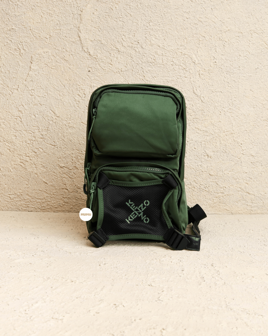 Big X Logo Nylon Sling Bag Green
